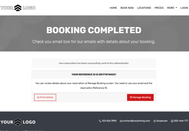 Show clear confirmation after successful booking