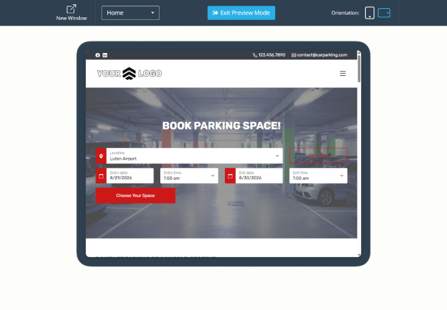 website builder - parking reservation system