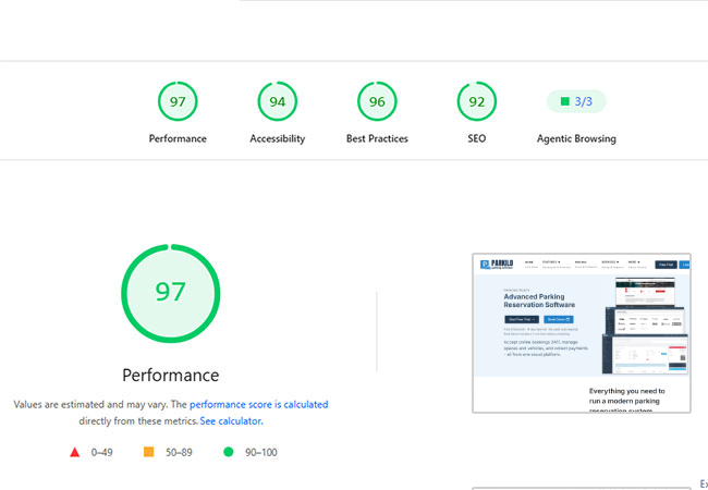 website builder - parking reservation system
