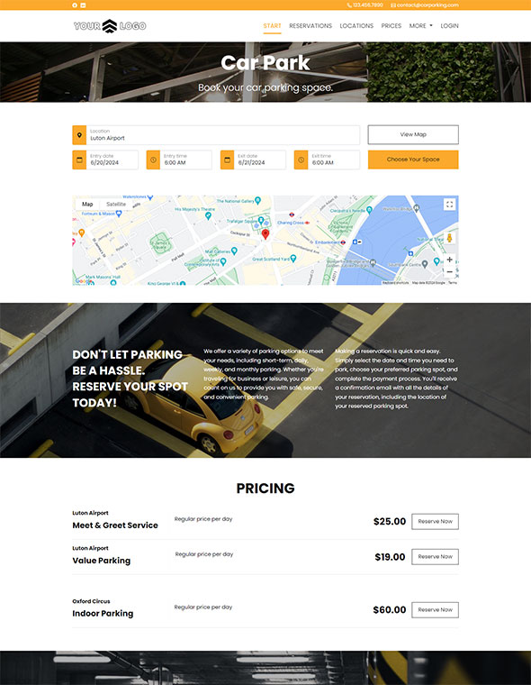 website builder - reservation software