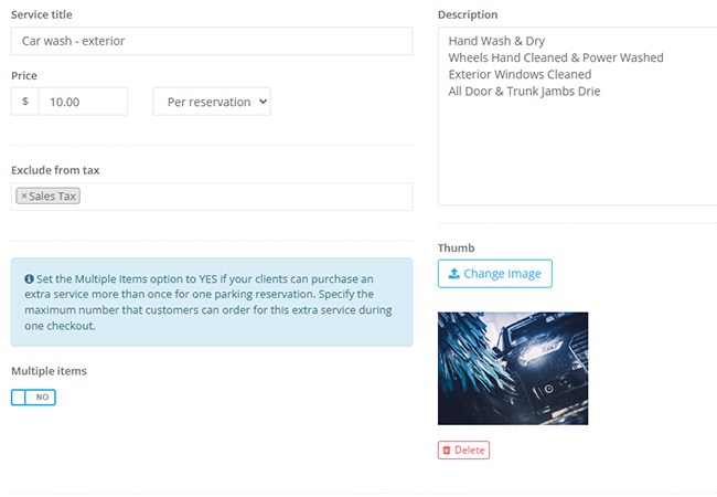 extras upsells - parking booking system