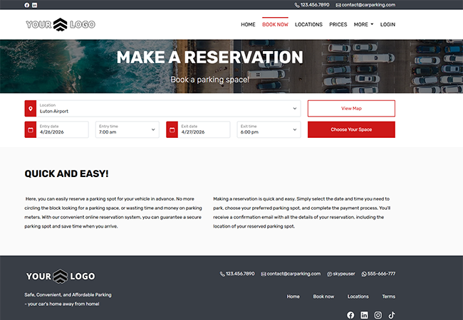features - parking reservation system