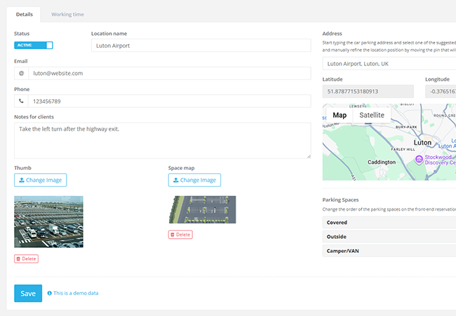 features - parking reservation system